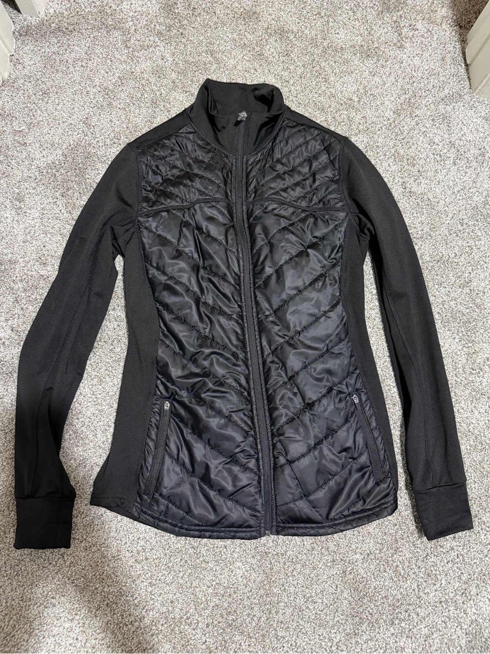 Women’s Black Quilted Hybrid Jacket